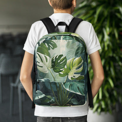 Tropical Monstera Leaf Student Backpack | College Daypack