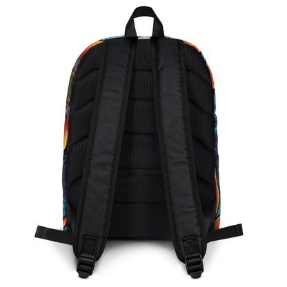 Vibrant Sunflower Backpack | Rainbow Floral Student Daypack by O'Mama Hills