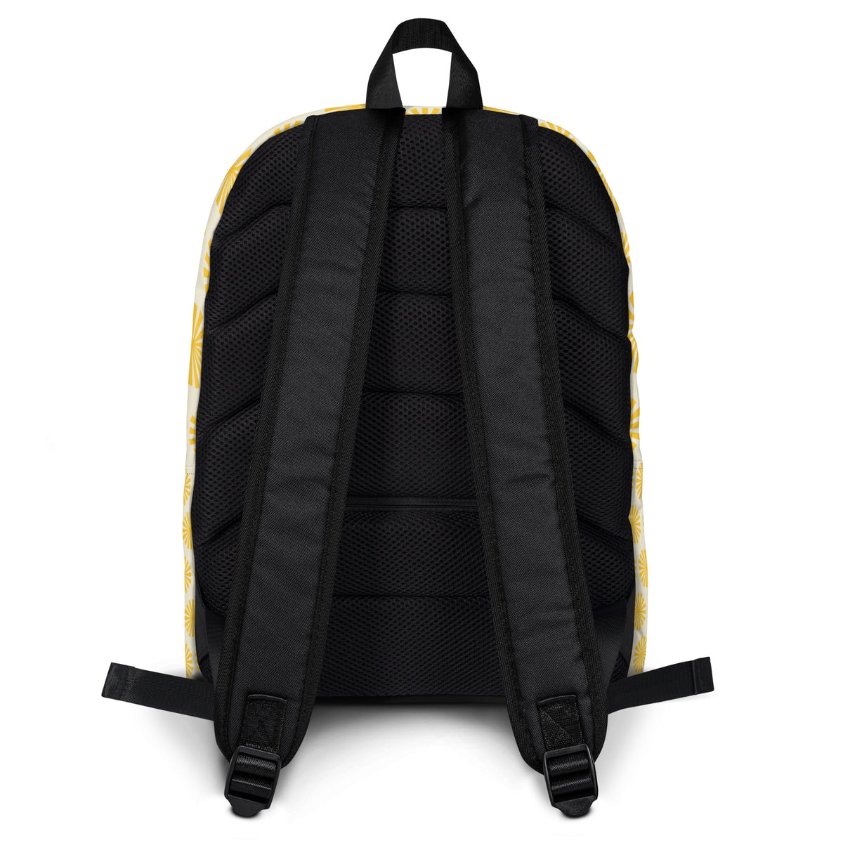 Sunburst Yellow Backpack | Retro Geometric College Daypack by O'Mama Hills