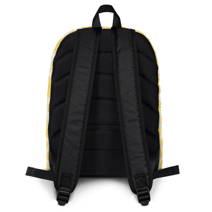 Sunburst Yellow Backpack | Retro Geometric College Daypack by O'Mama Hills