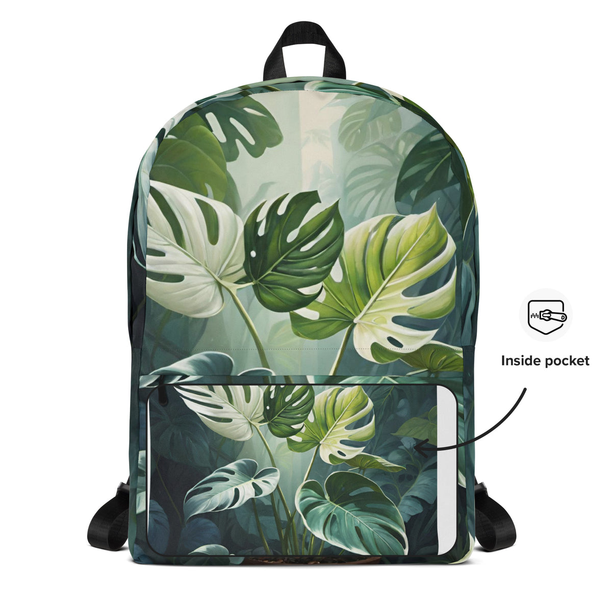 Tropical Monstera Leaf Student Backpack | College Daypack