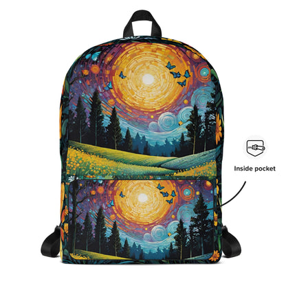 Sunset Wildflower Student Backpack | School & College Daypack for Back to School