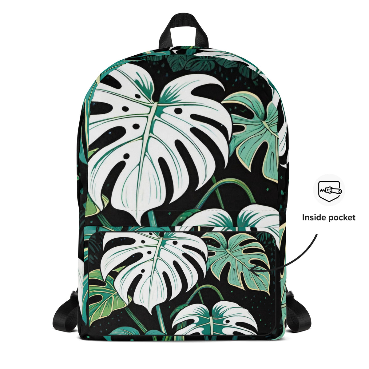 Tropical Monstera Leaf Backpack | Stylish Student Daypack