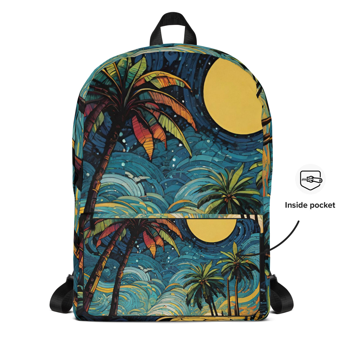 Tropical Sunset Backpack | Beach Vibes Student Daypack by O'Mama Hills