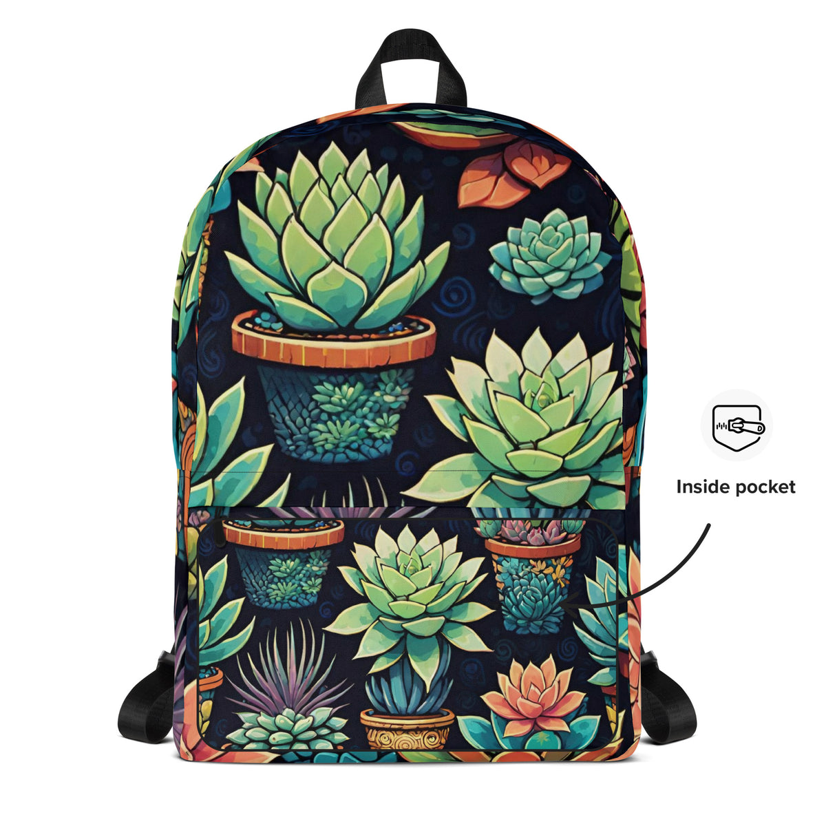 Cute Cactus Print School Backpack | Trendy Student Daypack for Back to School