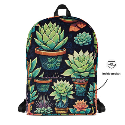 Cute Cactus Print School Backpack | Trendy Student Daypack for Back to School