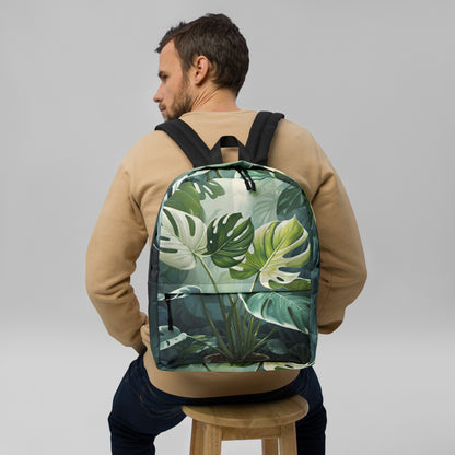 Tropical Monstera Leaf Student Backpack | College Daypack