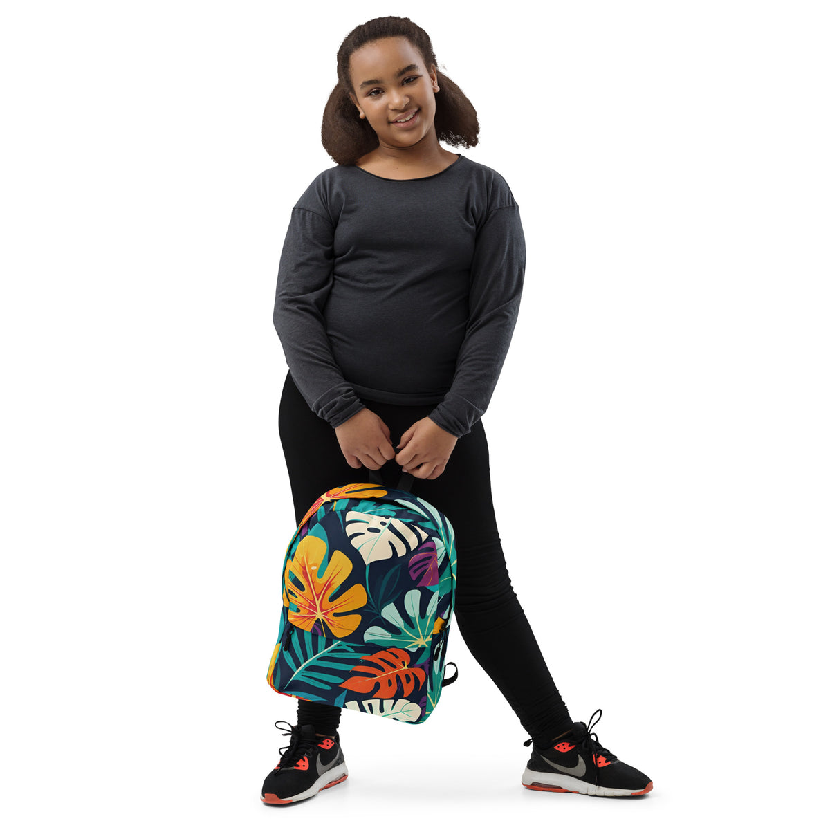 Tropical Leaves Rainbow Daypack | Vibrant Student Backpack