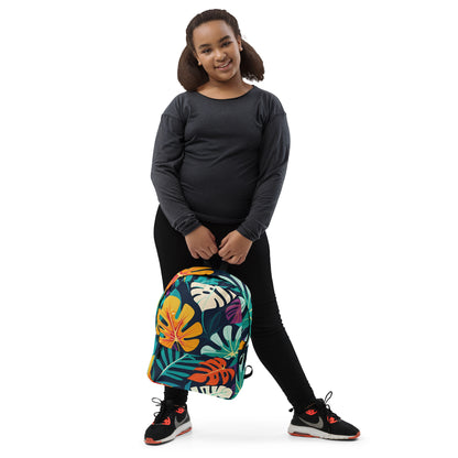 Tropical Leaves Rainbow Daypack | Vibrant Student Backpack