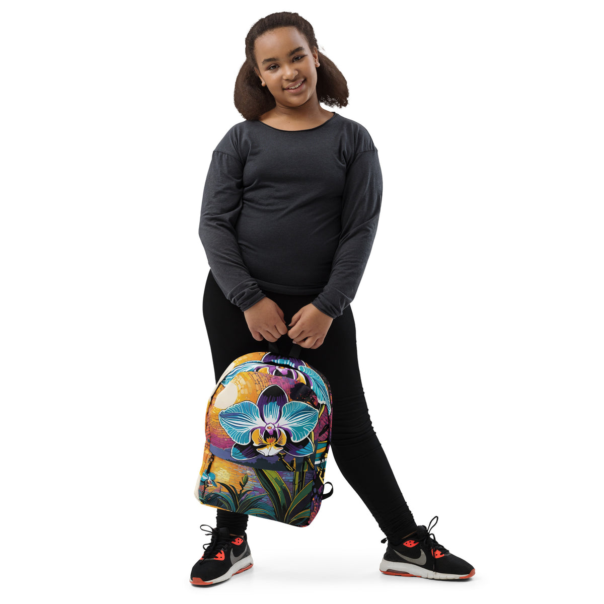 Tropical Sunset Lake Student Backpack | Blue Orchid Daypack for Back to School