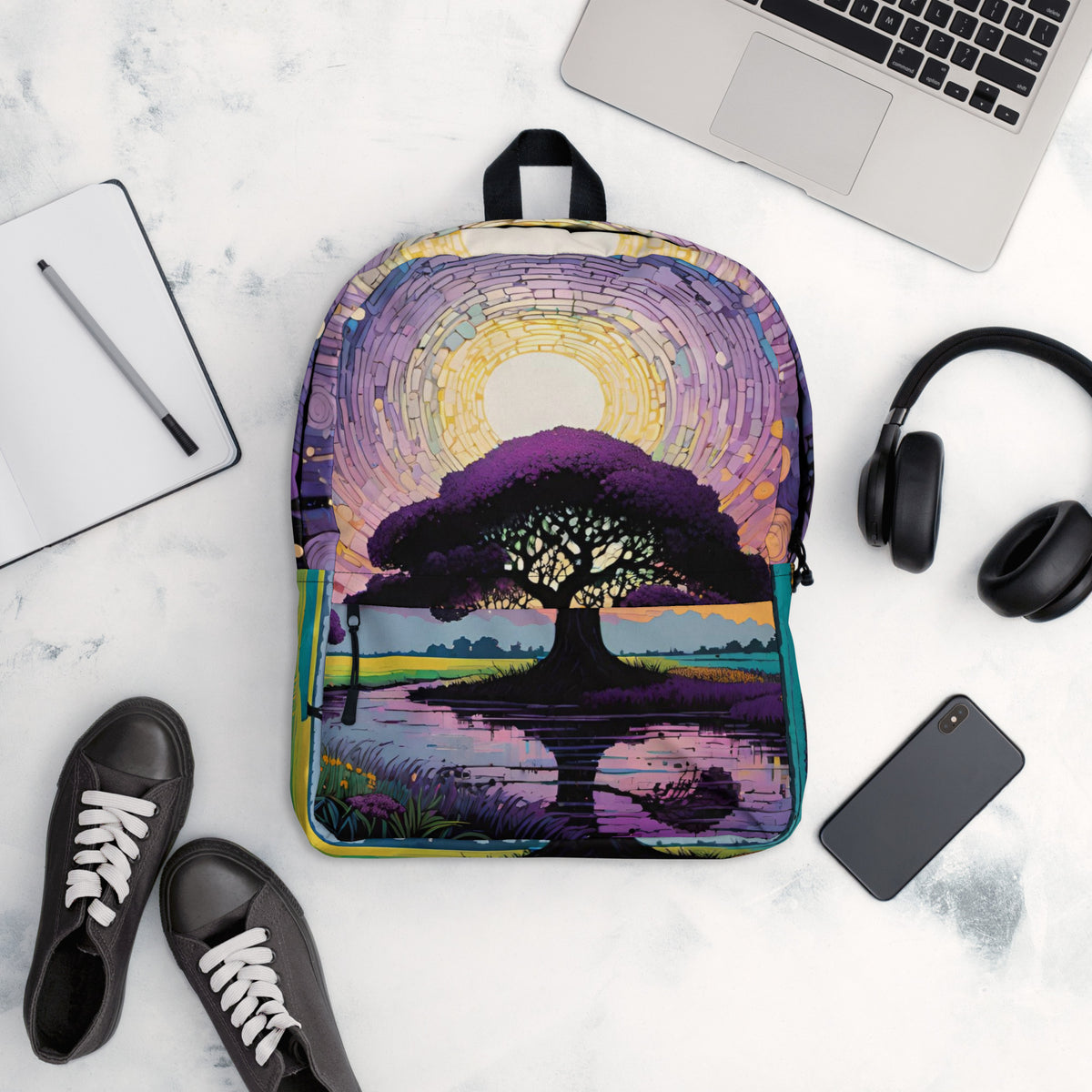 Wisteria tree dreamy purple landscape student backpack for back to school