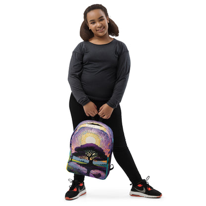 Wisteria Tree Student Backpack | Dreamy Purple Landscape Daypack for Back to School