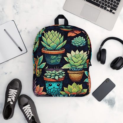 Cute Cactus Print School Backpack | Trendy Student Daypack for Back to School