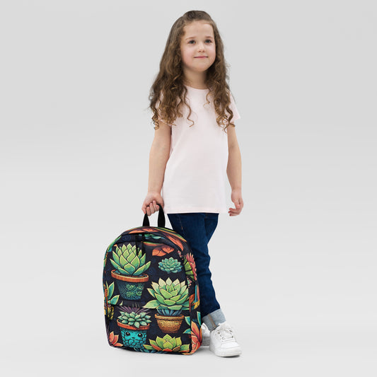 Cute Cactus Print School Backpack | Trendy Student Daypack for Back to School