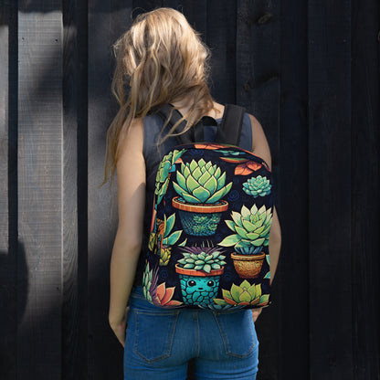 Cute Cactus Print School Backpack | Trendy Student Daypack for Back to School