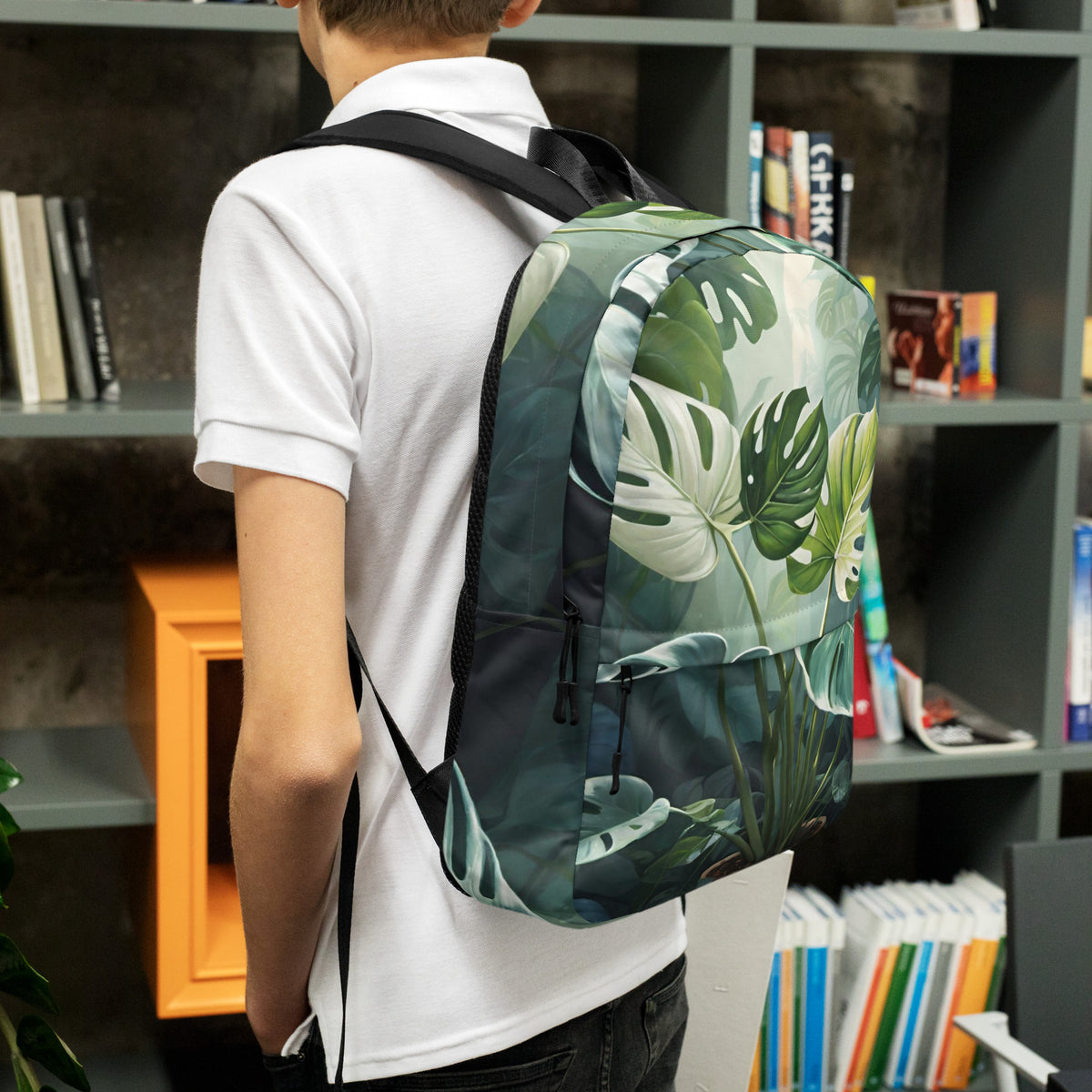 Tropical Monstera Leaf Student Backpack | College Daypack
