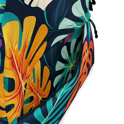 Tropical Leaves Rainbow Daypack | Vibrant Student Backpack