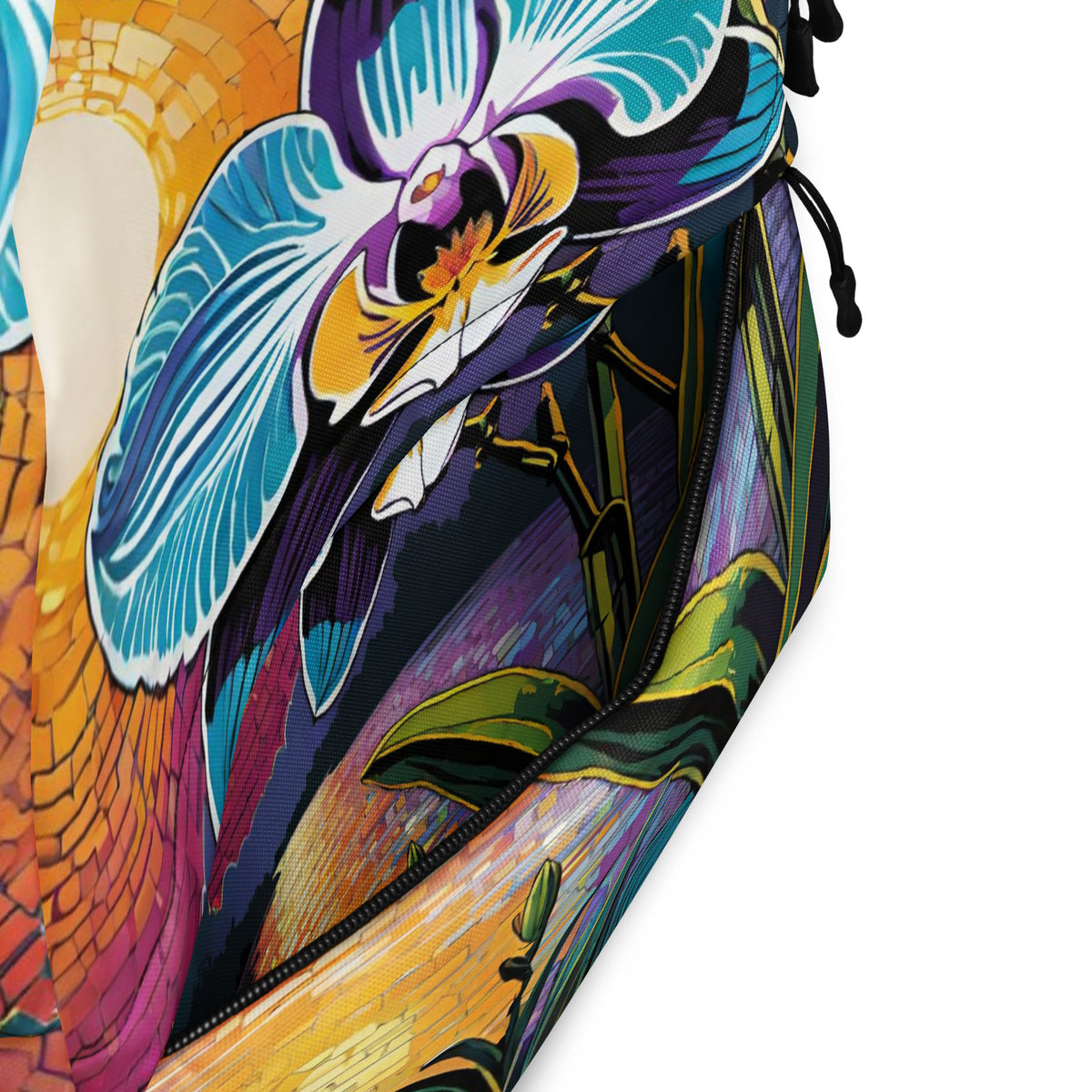 Tropical Sunset Lake Student Backpack | Blue Orchid Daypack for Back to School