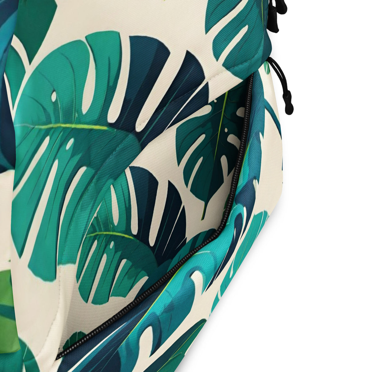 Teal Monstera Student Backpack | Tropical Daypack for Back to School & College