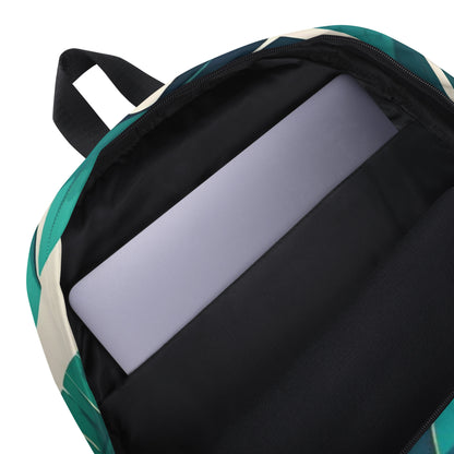 Teal Monstera Student Backpack | Tropical Daypack for Back to School & College