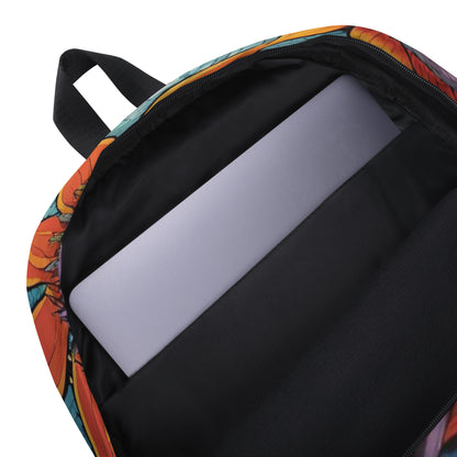 Vibrant Sunflower Backpack | Rainbow Floral Student Daypack by O'Mama Hills