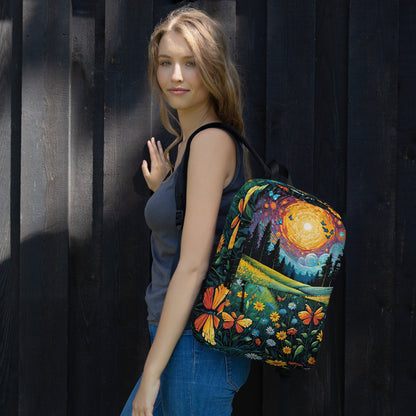 Sunset Wildflower Student Backpack | School & College Daypack for Back to School