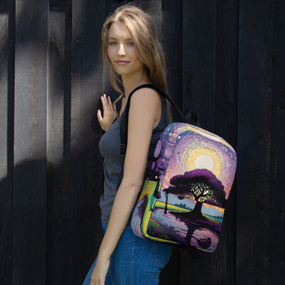 Wisteria Tree Student Backpack | Dreamy Purple Landscape Daypack for Back to School