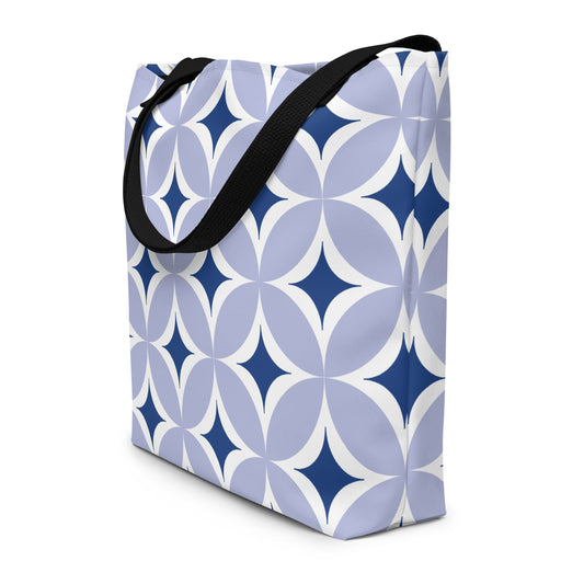 Trendy chic all-over print tote bag for women with stylish artwork on durable canvas material