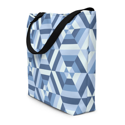 Vibrant all-over print tote bag with bold colorful artwork perfect for every occasion on durable canvas