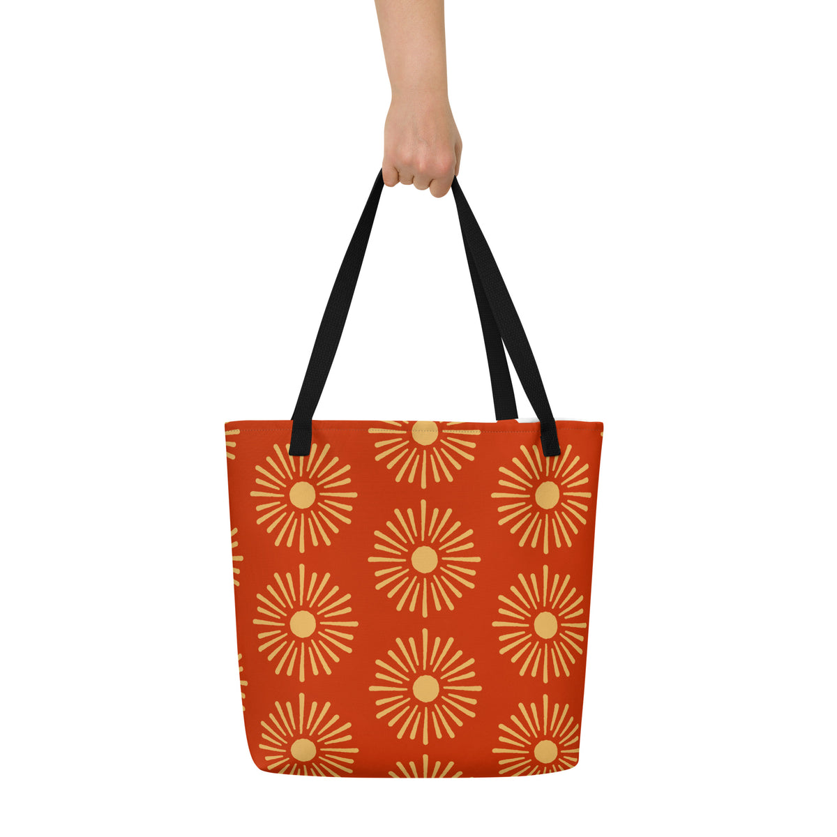 Hand-Designed Vibrant All-Over Print XL Tote | Extra Large Bold Canvas