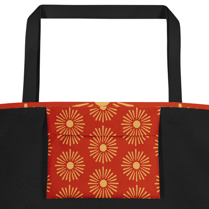 Hand-Designed Vibrant All-Over Print XL Tote | Extra Large Bold Canvas