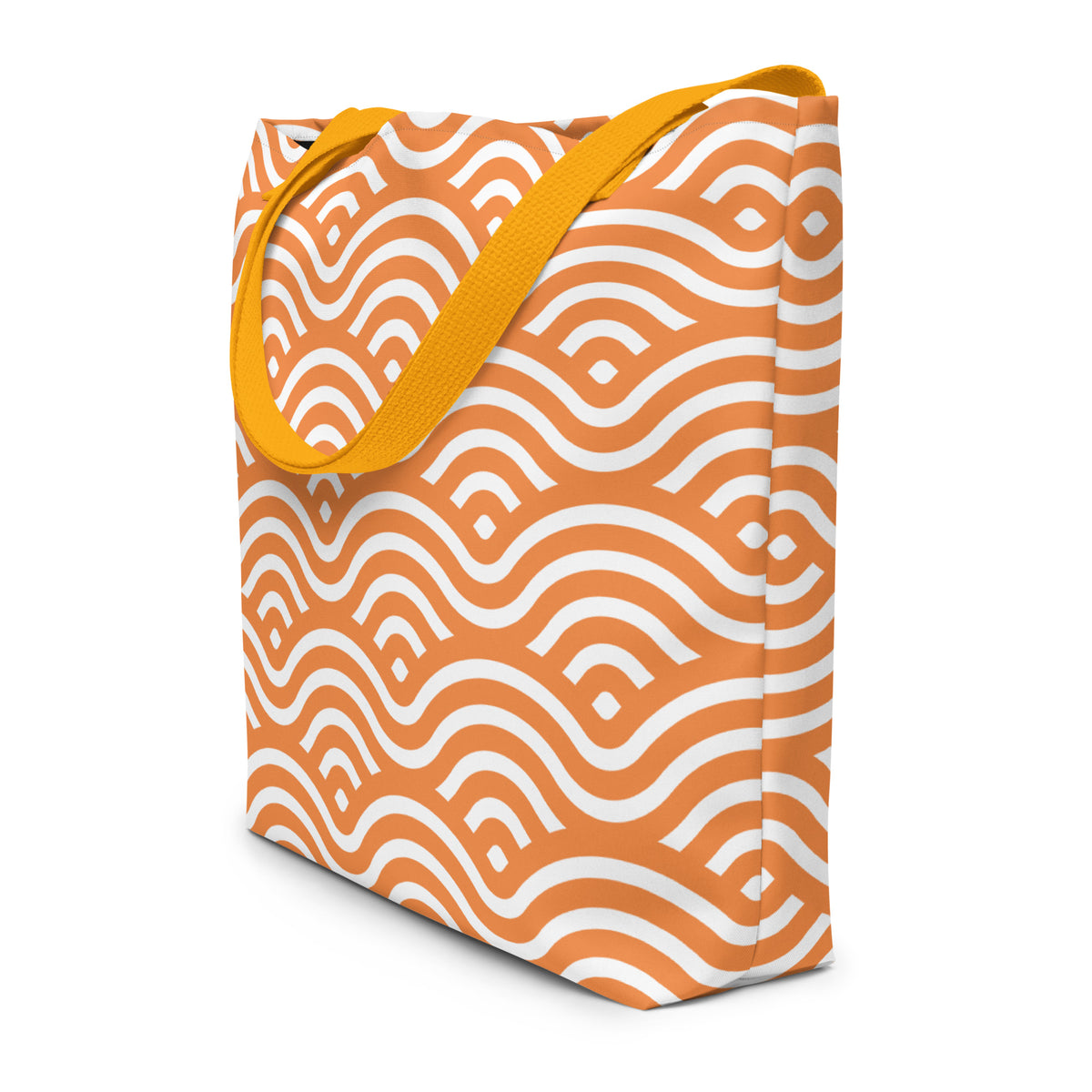 Japanese Seigaiha Wave Large Tote Bag | Colorful Carryall