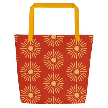 Hand-Designed Vibrant All-Over Print XL Tote | Extra Large Bold Canvas
