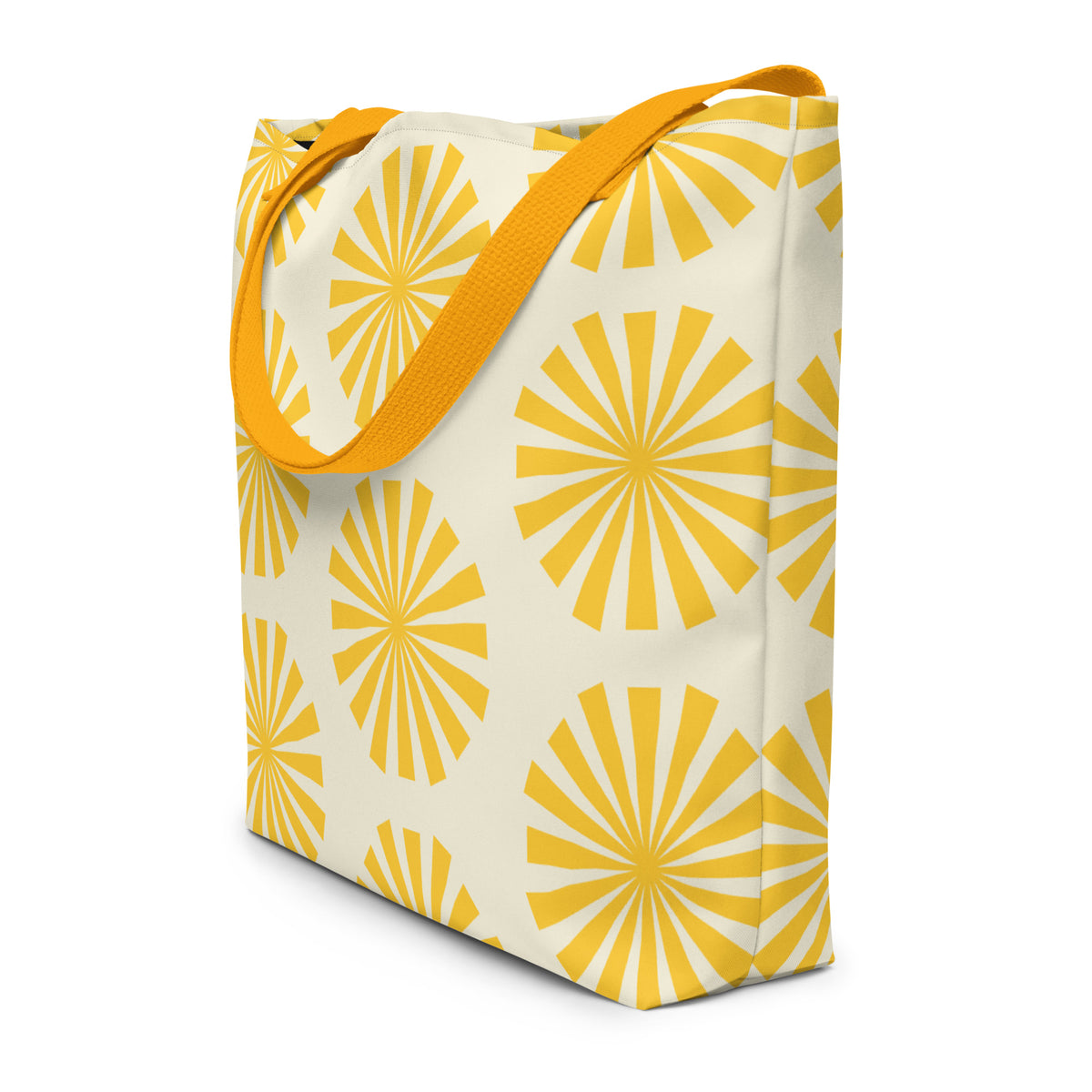Stylish all-over print tote bag with versatile artwork on durable eco-friendly canvas material