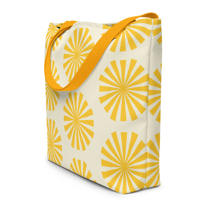Stylish all-over print tote bag with versatile artwork on durable eco-friendly canvas material