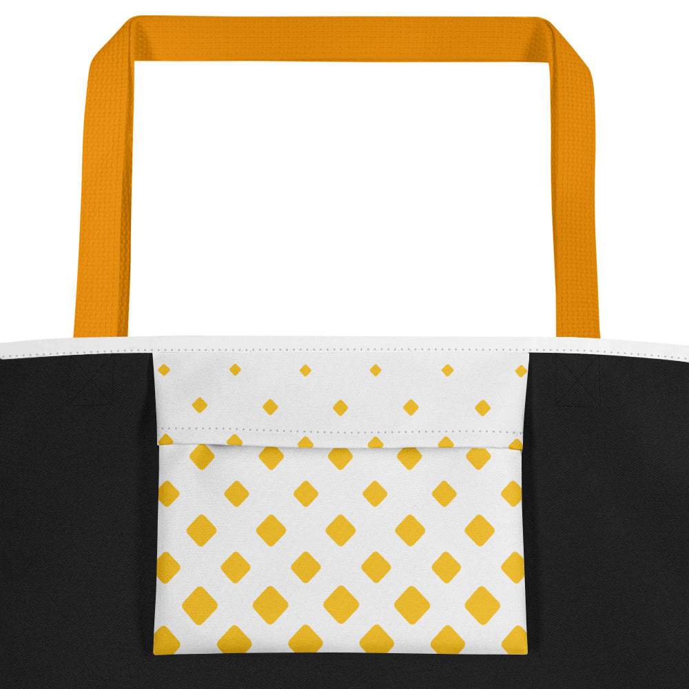 Yellow Sunny All-Over Print Tote | Bright Beach Carryall