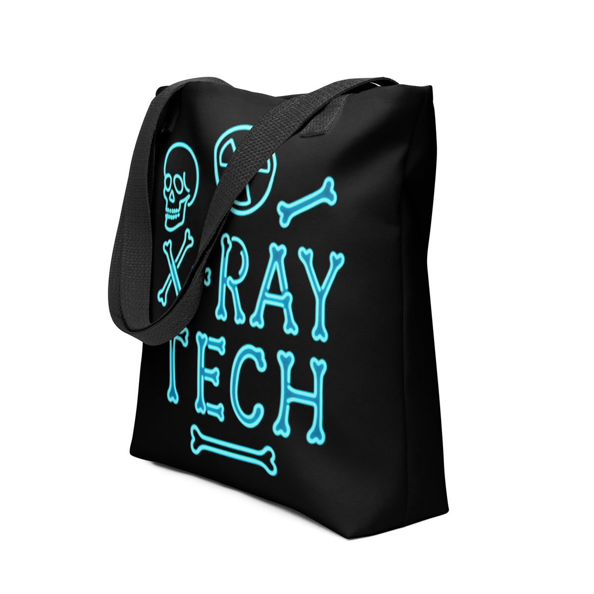 X-Ray Tech Neon Blue Tote | Rad Tech Gift Skeleton Bones