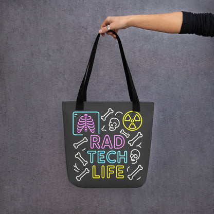 X-Ray Tech Neon Tote bag, Rad Tech Life Skeleton Bones Gift, Stylis...