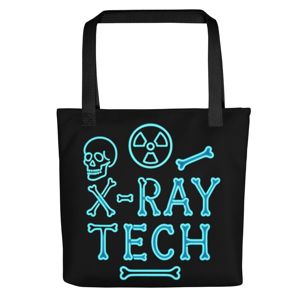 X-Ray Tech Neon Blue Tote | Rad Tech Gift Skeleton Bones