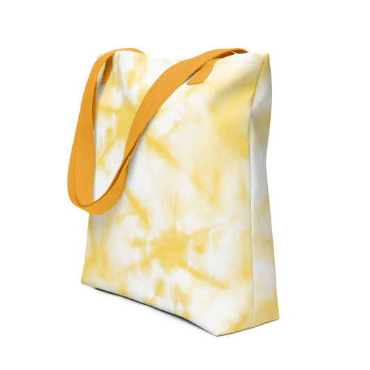 Hand-designed chic canvas tote bag with minimalist design on white background