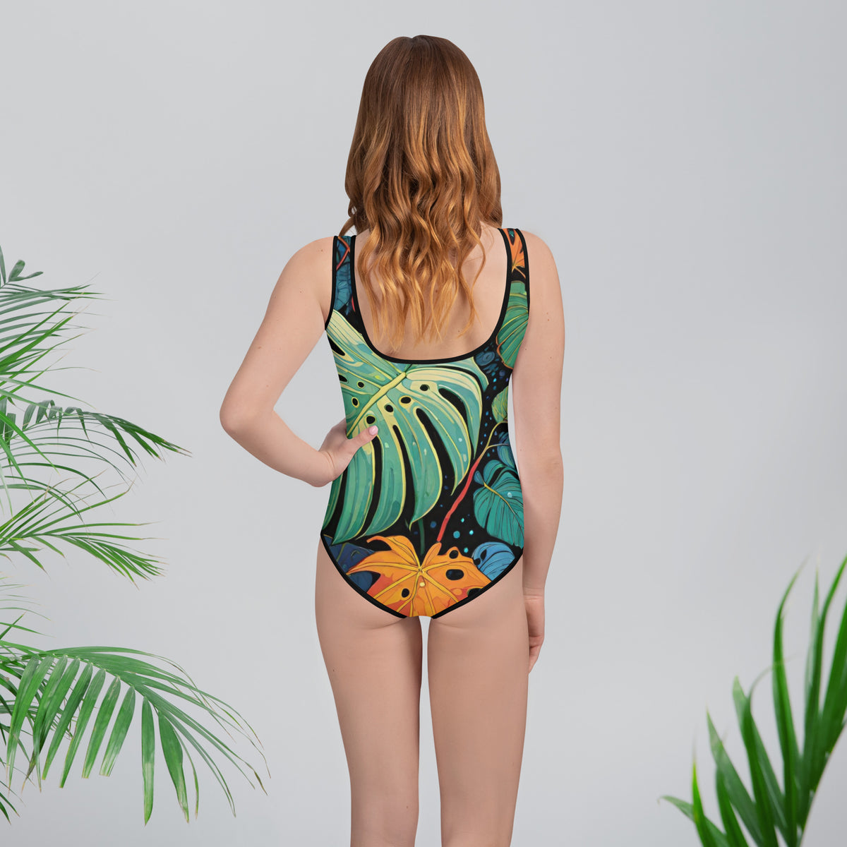 Vibrant All-Over Print Youth Swimsuit | Stylish Kids Swimwear | Fun Beach Gear