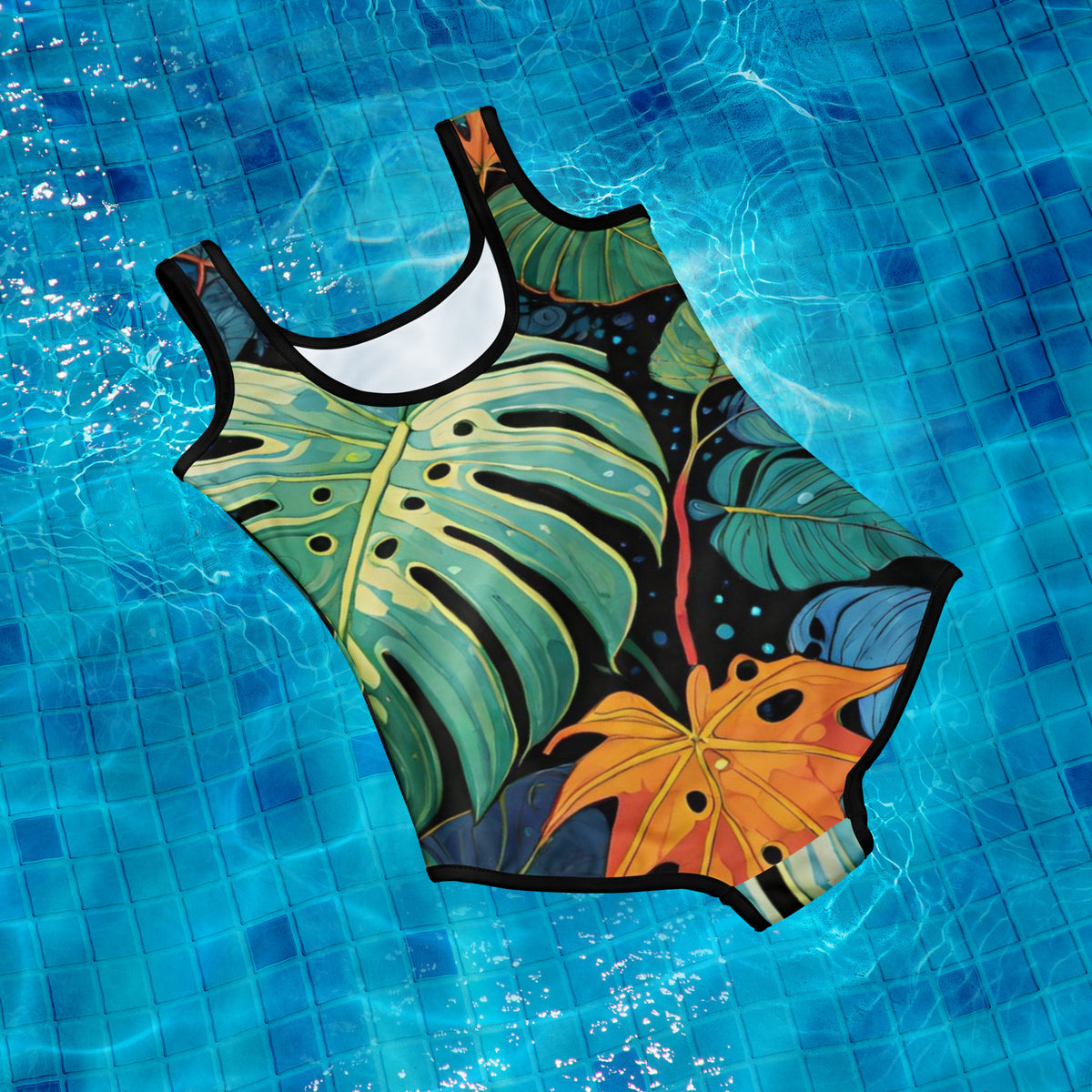 Vibrant All-Over Print Youth Swimsuit | Stylish Kids Swimwear | Fun Beach Gear