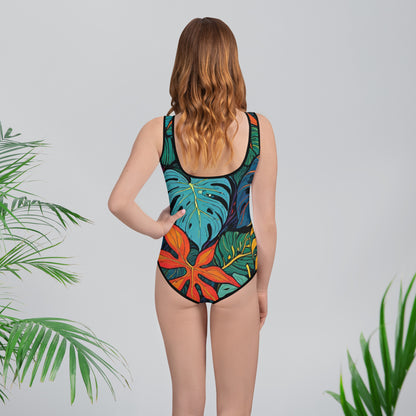 Vibrant All-Over Print Youth Swimsuit | Fun Kids Swimwear for Summer