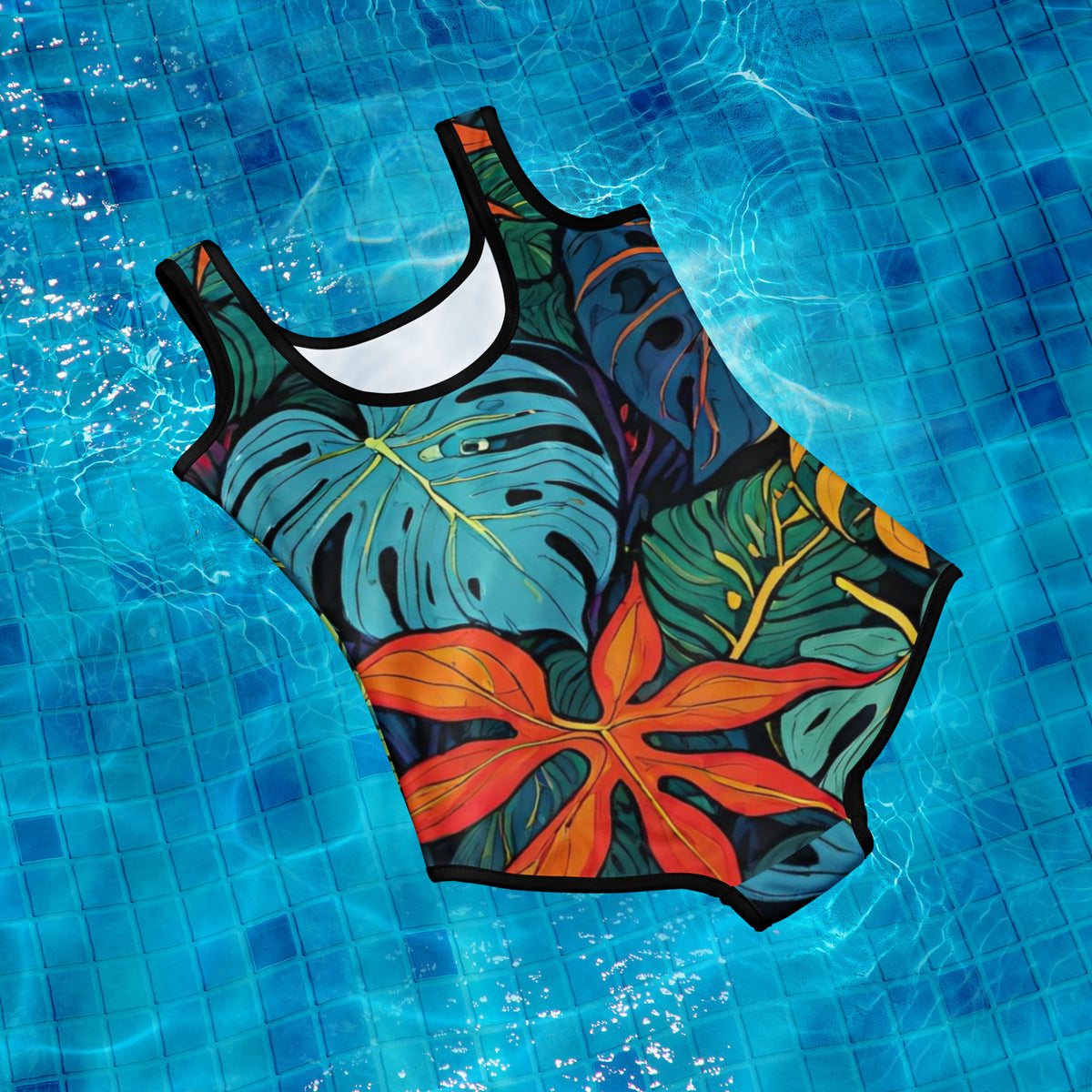 Vibrant All-Over Print Youth Swimsuit | Fun Kids Swimwear for Summer