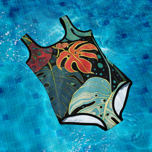 Vibrant All-Over Print Youth Swimsuit | Stylish Kids Swimwear | Fun Beach Gear