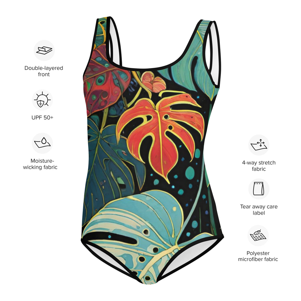 Vibrant All-Over Print Youth Swimsuit | Stylish Kids Swimwear | Fun Beach Gear