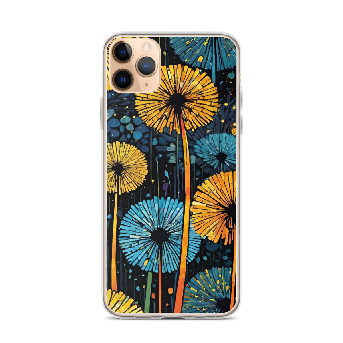 Vibrant Dandelion Floral iPhone 11 Pro Max Clear Case | Stylish Flower Cover