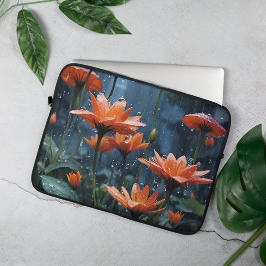 Underwater Floral Laptop Sleeve | Vibrant Aquatic Flower Tech Case