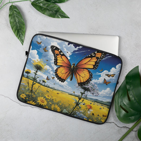 Monarch Butterfly Laptop Sleeve | Nature-Inspired Tech Case Design