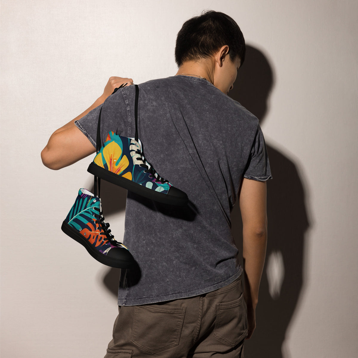 Stylish Men’s High Top Canvas Sneakers | Comfortable and Trendy Footwear